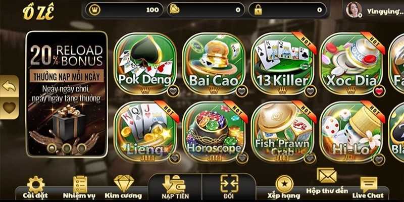 Oze6868 - Cổng Game Đổi Thưởng Hot Nhất Hiện Nay 2 Kho game khổng lồ tại cổng game Oze6868